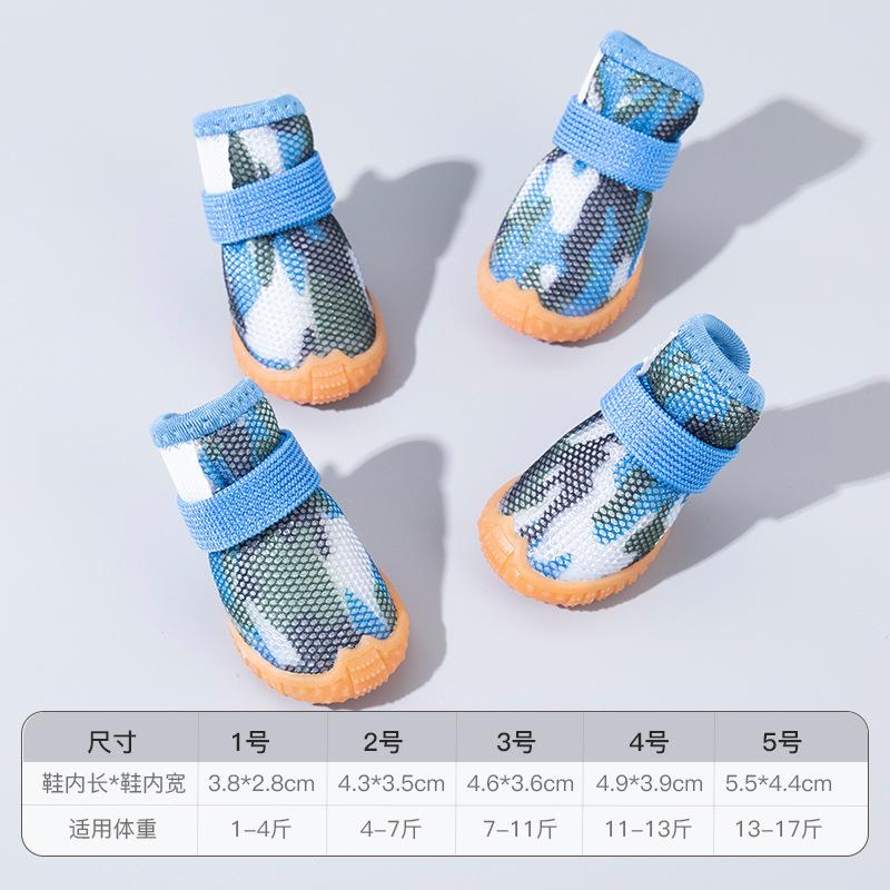 Dog Shoes for Small Dogs Summer Pet Teddy Bichon Pomeranian Breathable Shoe Covers Anti-Dirt Non-Slip Outdoor No Slip Off