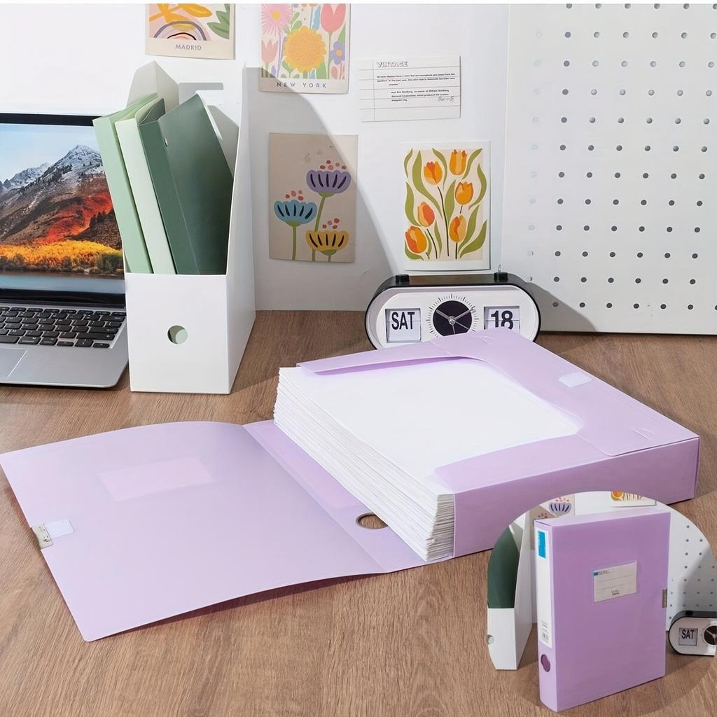 A4 Pastel Plastic File Folders - Heavy-Duty High Quality Document Organizer with Snap Closure, Multi-Color Assortment for Office