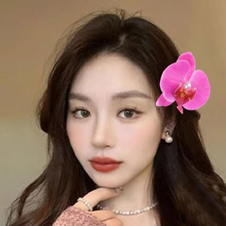 Orchids Flower Hair Claw Clip French Jaw Clip Spring Hair Grip PonytailHolder