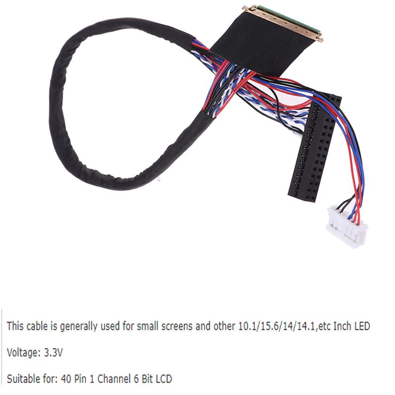 1PC New Arrival 40 Pin 1 Channel 6 Bit LED LCD LVDS Screen Cable For Display
