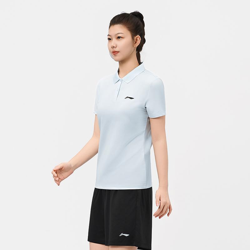 Li-Ning Solid Color Simple Atmospheric Polo Collar Short Sleeve T-Shirt Quick Dry Cool Versatile Sports Shorts Casual Set APLR126-8+AKSUA22-1