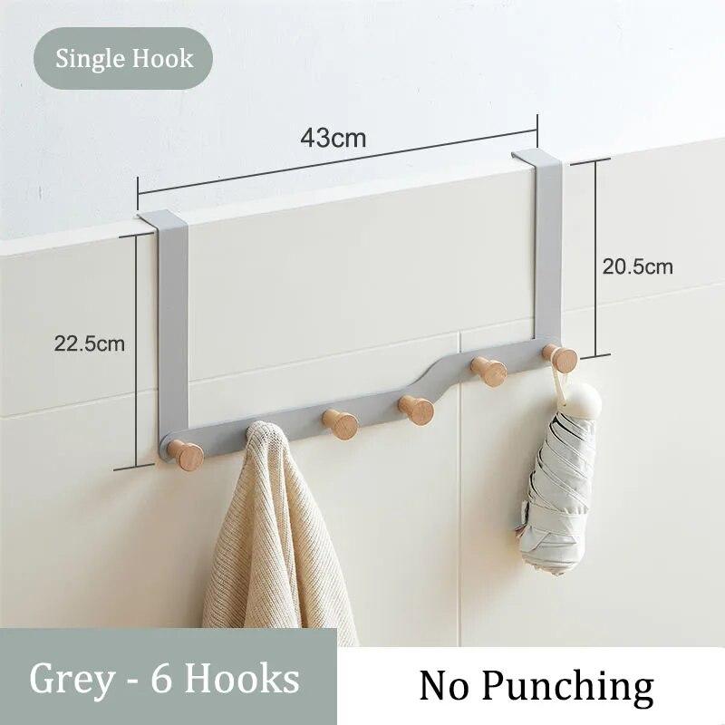 Modern Fashion Door Back Hook Bedroom Porch Free Punch Coat Hook Bathroom Door Hook Towel Rack Metal Hook