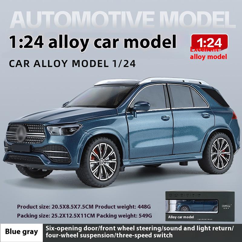

Модель автомобиля из сплава BENZ GLE350 класса люкс, внедорожник, масштаб 1/24, детали интерьера с имитацией, крутая подсветка и звуковые эффекты, изысканные настольные украшения синий
