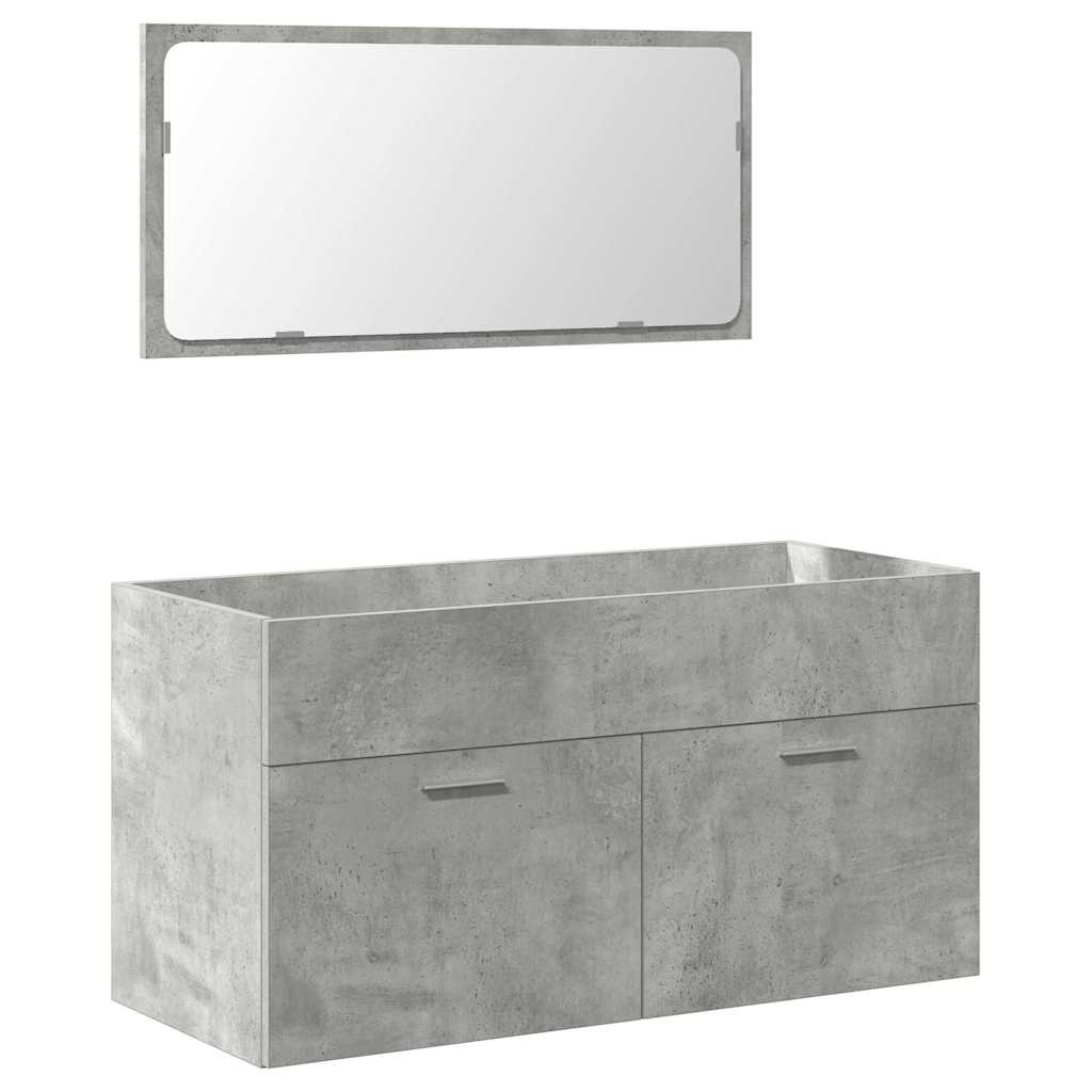 Vidaxl 4-Piece Bathroom Furniture Set, Concrete Grey