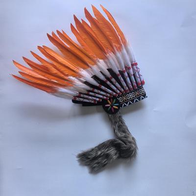 Artificial Feather Headdress Men Women Indian for Dance Carnival Party