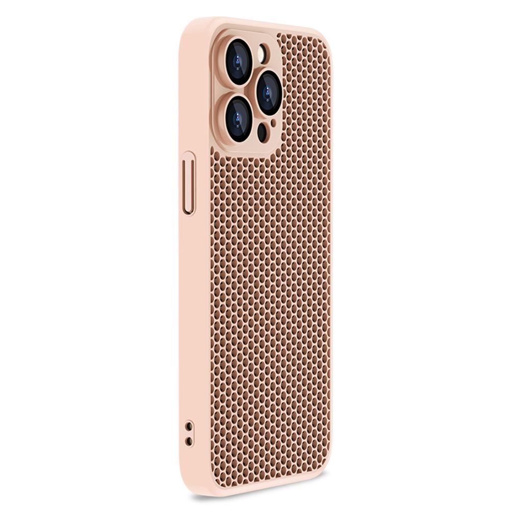 

Для iPhone 12 Pro Max Чехол Дышащий Охлаждающий Жесткий ПК Чехол для телефона с Защитной пленкой для объектива Pink