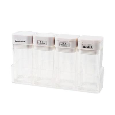 Wutuo 4-piece Transparent Plastic Condiment Set