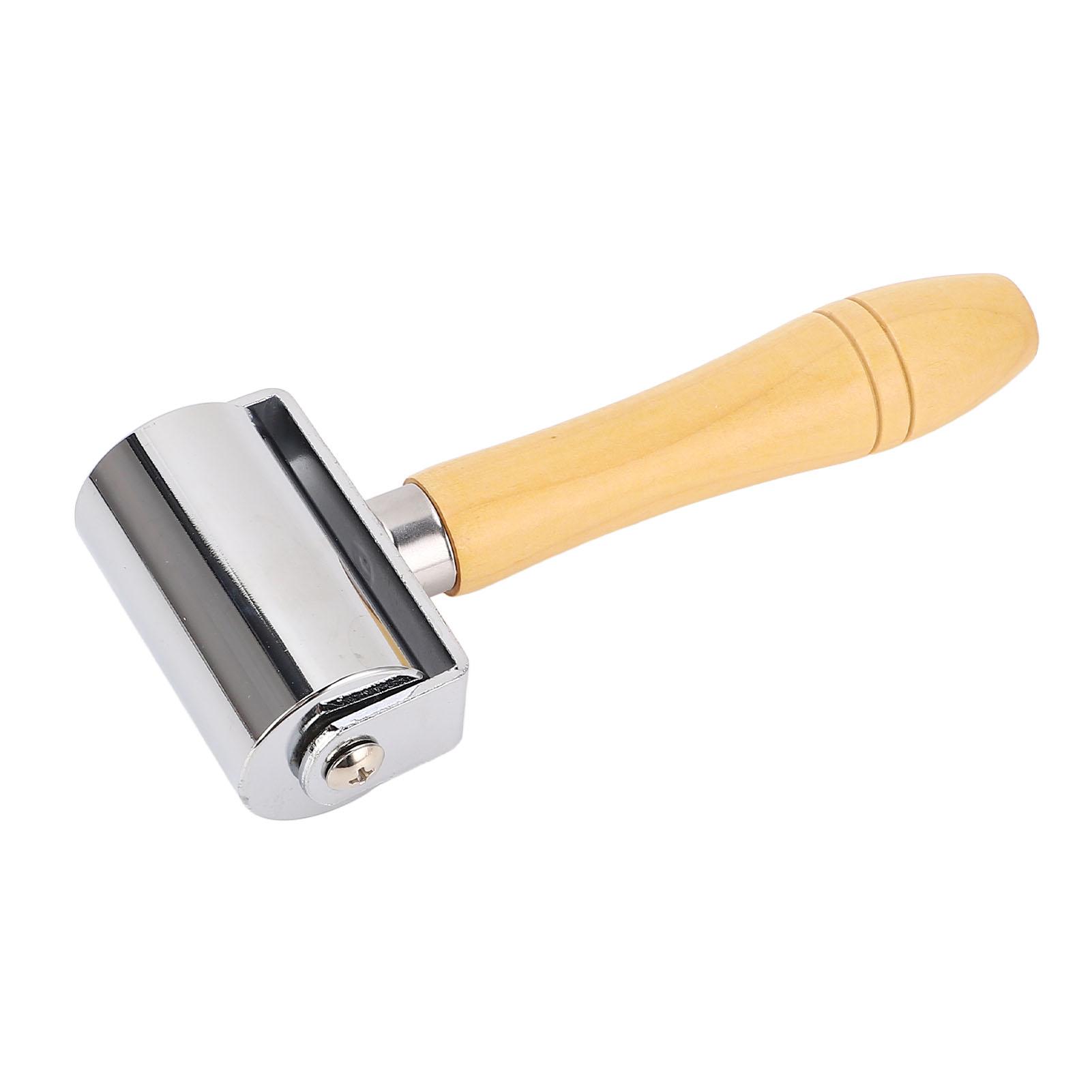 

Leather Roller Press Seam Rolling Craft Glue Laminating Tool Stainless Steel with Wooden Handle M 6cm