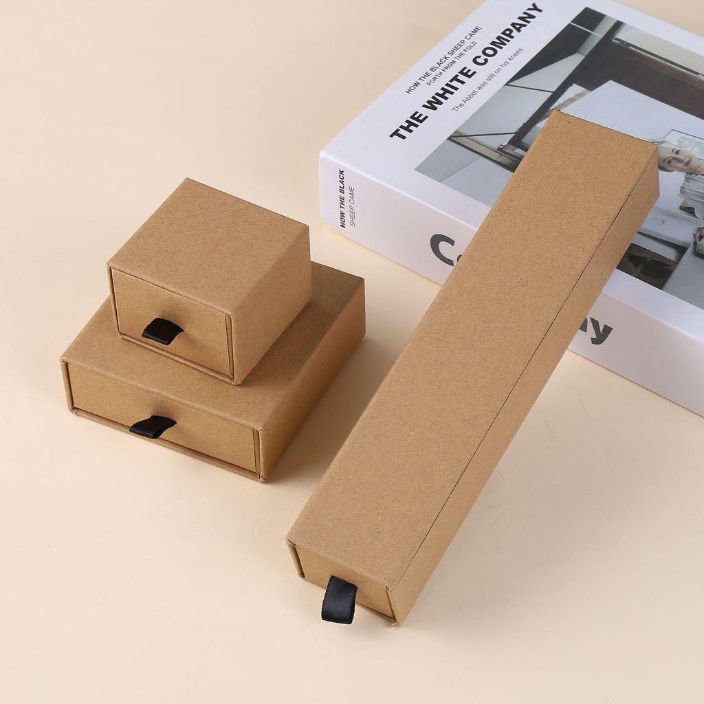 Rectangular Hard Cardboard Jewelry Box for Necklace, Ring, or Bracelet Gift Packaging