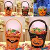 Halloween Candy Bag with Handle Large Capacity Bat Pumpkin Print Candy Treat Bag Cosplay Accessories