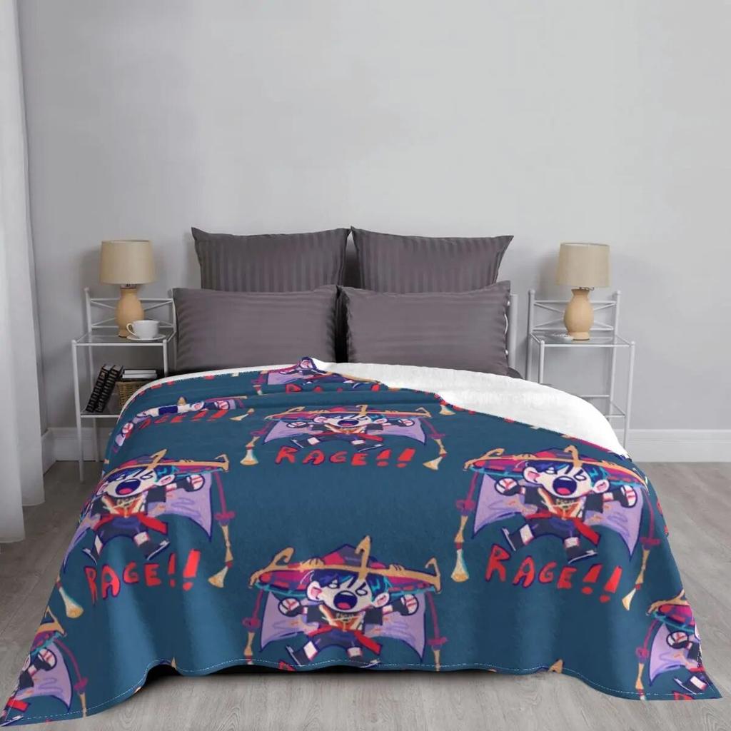 Rage De Scaramouche Genshin Impact Blankets Fleece Textile Decor Multifunction Warm Throw Blankets for Home Couch Bedspreads