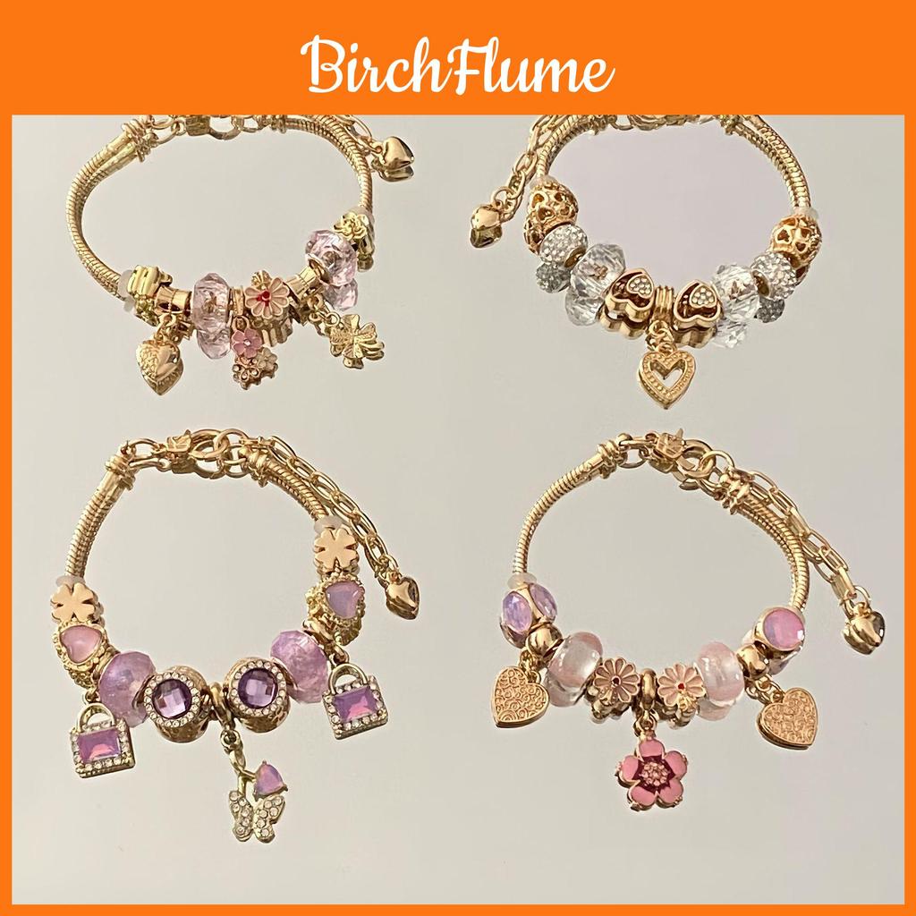 Fashion Heart Flower Butterfly Charm Bracelet For Women Gift Accessory