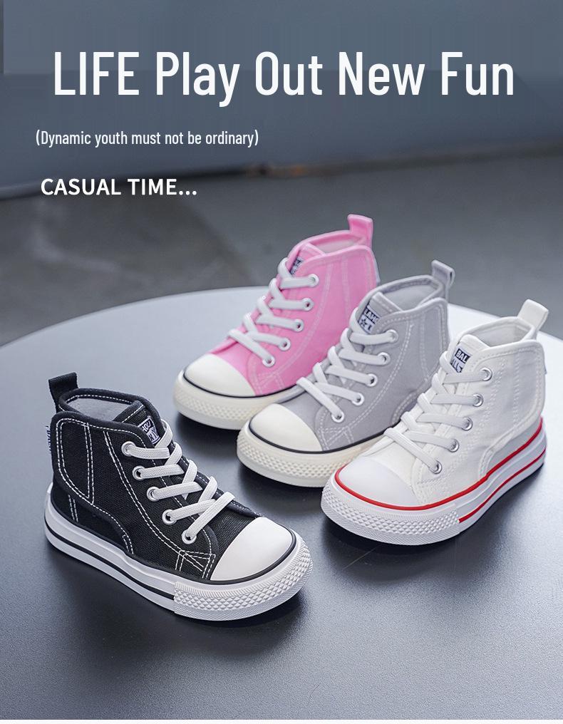 2025 Autumn New Kids' Canvas Shoes, Magic Tape, Elastic Band - Boys' & Girls' School Shoes