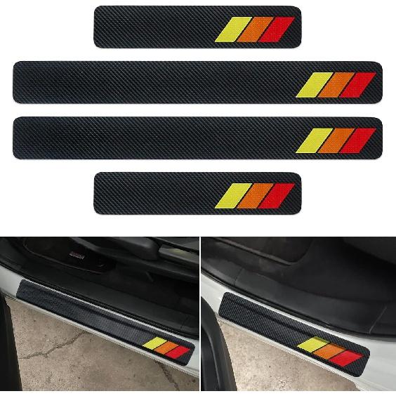 

Трехцветная дверная перегородка, подходящая для Toyota Tacoma TRD 4Runner Tundra Rav4 Highlander, аксессуары, передняя/задняя дверная перегородка из углеродного волокна, винтажная Red/Orange / Yellow