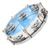 MBAT Tambourine Adjustable Tone Double Row Jingle Bells Handheld Drum Percussion Instrument 8inBlue