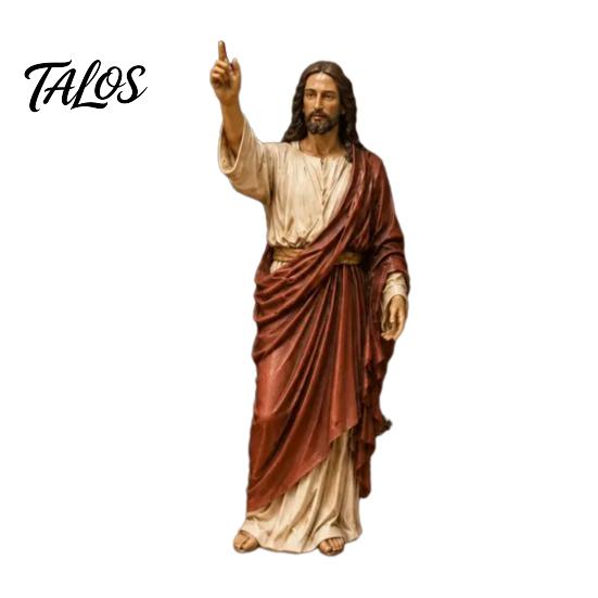 Decorative Collectible Religious Statues Jesus Reading Book Resin Figurine, Small Statue for Bookshelf Mantel Prayer Baptism Communion Gifts Believers