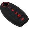 Silicone Rubber Key Fob Cover Compatible with Nissan Altima SR Armada SL Maxima Murano Pathfinder Rogue Titan Versa Sentra (5 Buttons)
