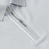JOW Men's Light Luxury Zip Collar Cotton-Linen Blend Polo Shirt with Silk