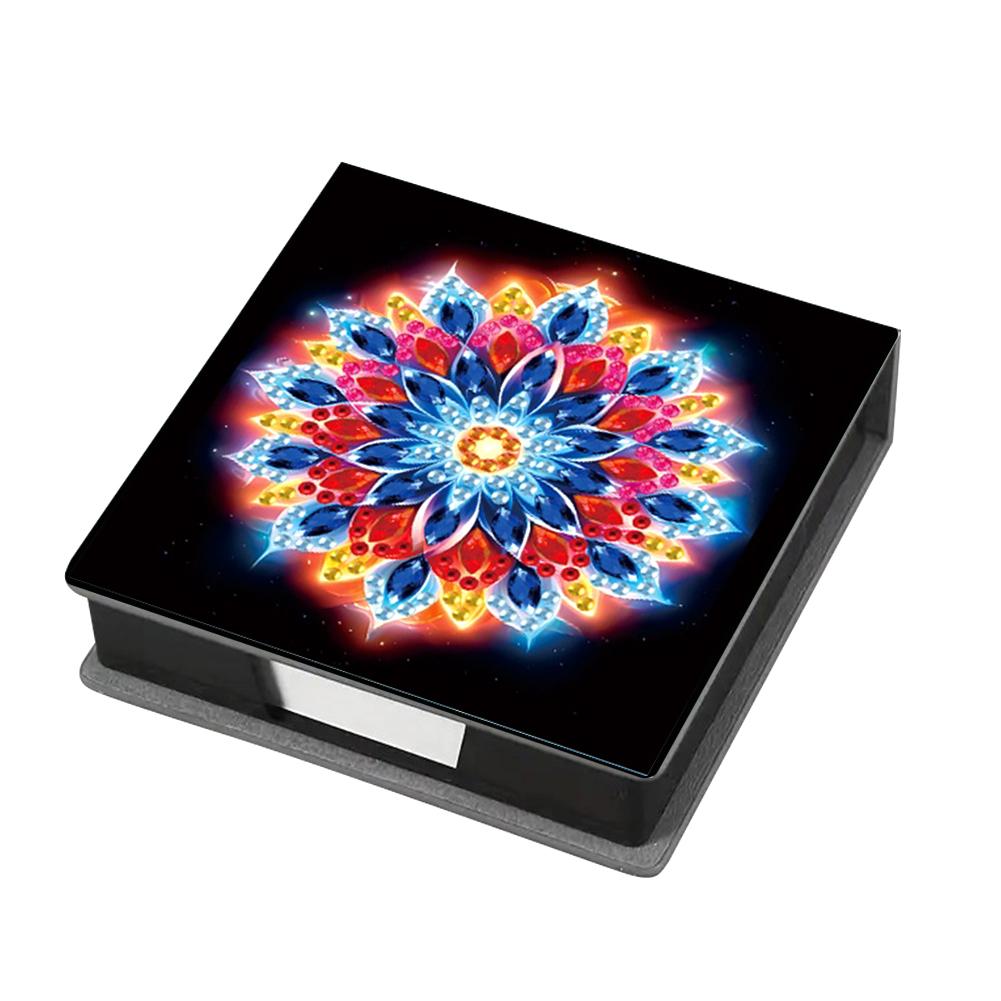 Girl Leather Gem Painting Memo Pad Holder Mosaic Kit Diamond Art Note Box with 160 Sheets of Paper for Adults Beginners