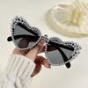 Large Frame Love Inlaid Pearl Sunglasses Peach Heart Party Dance Sunglasses Women'S Photo Sunglasses