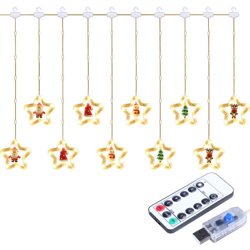 LED Christmas Circle Leather Wire Curtain & Ornament Lights for Festive Décor
