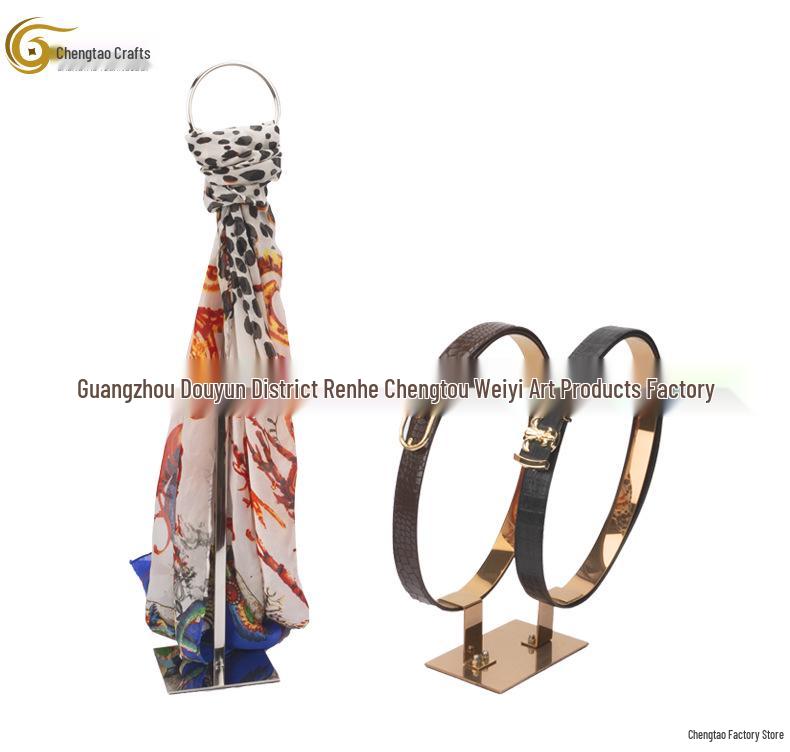 Edelstahl Verstellbare Höhe Krawatten- & Schal-Displayständer mit Weicher Dekoration und Einfacher Demontage.