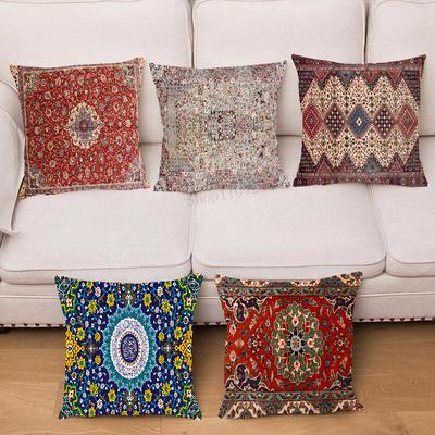 Boho Persian Rug Pattern Pillow Case Square Pillow Bedroom Sofa Leisure Comfort Cushion Car Living Room Home Decoration