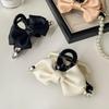 Diamond-Studded Ribbon Bow Hair Clip - Luxury Autumn Fashion