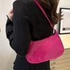 Retro Ensfarget PU Lær Skulderveske Underarmsveske Dame Mote Håndvesker Casual Hobo Vesker og Håndveske Dame Håndvesker