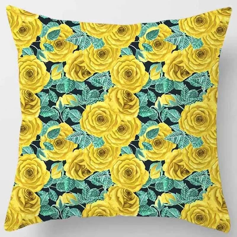 Fashion yellow decorative pillowcase, living room sofa office seat waist cushion  cover  aesthetic home decoration