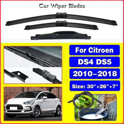 Wiper Front & Rear Windscreen Wiper Blades Set For Citroen DS4 DS5 2010-2018 2011 2012 Windshield Windscreen Window 30"26"7"