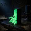 Skeleton Hand Decor 3D Printed Skull Figurine, Glow-in-the-Dark Ghost Statue, Horror Theme Party Props Ornament for Home Office Desk Bookshelf