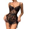 Erotic Underwear  Selling Thin Lace Perspective Fun Nightgown with Irregular Hem Sexy Fun Set