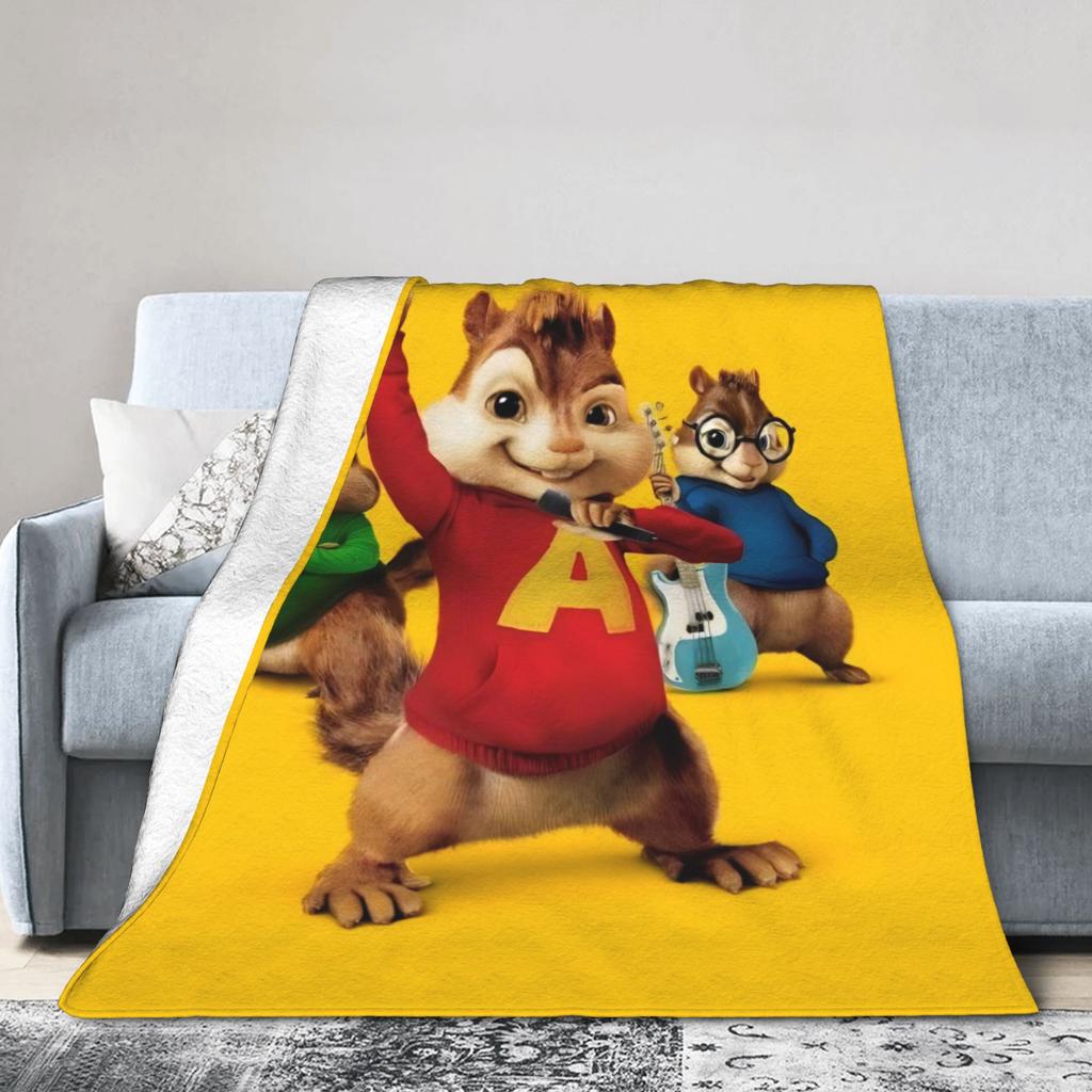 A-Alvin e i Chipmunks Coperte Plaid per Divano e Letto Coperte Film per Letto Camera da Letto Tappeto Super Morbido per Letto,