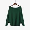 Women's Plus Size Chunky Knit Batwing Sweater - Spring/Autumn Long Sleeve, One-Shoulder Style