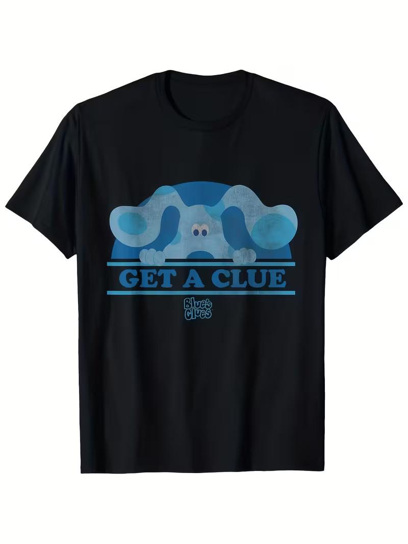 Men s Vintage-Style Blues Clues  Get A Clue  T-Shirt - Cotton, Crew Neck, Short XL