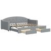 VidaXL Lit de jour avec gigogne et tiroirs gris clair 90x190 cm tissu 3197576
