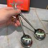Stainless Steel Long-Handled Soup Spoon - Portugal Design, Round Head, Adult Western Style