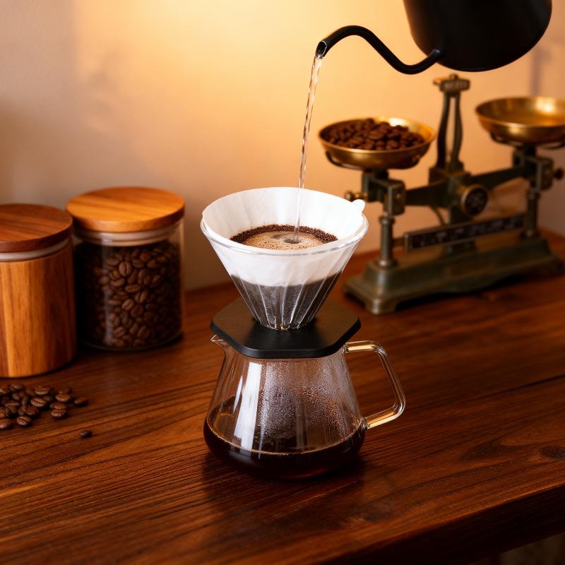 Barista Tool 100pcs Bamboo Fiber Coffee Filter Paper Disposable Biodegradable for Drip Coffee Brewing Home Cafe Essential