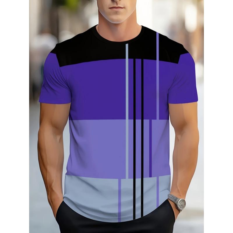 Men'S Fashion Casual Round Neck 3D Print T-Shirt