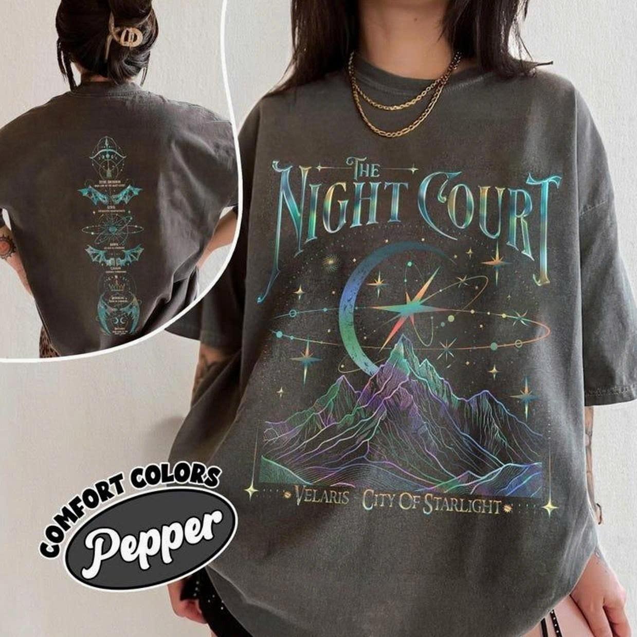 Velaris The Night Court Acotar 2 Sided Shirt, Velaris The Night Court Shirt Unisex T-Shirt XL
