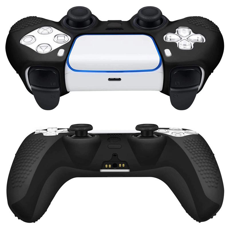 1Set Anti-Slip Soft Silicone Protective Cover Case With 10 Thumb Grip Caps For PS5 Controller Skin Accessories