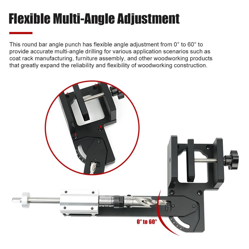 Holzbearbeitung Mantel Rack Locher Multi-Winkel Einstellbar Runde Bar Locher Elektrische Bohrer