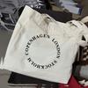 Korean Style Ins Canvas Bag With Same English Letters Large Capacity Tote Single-shoulder Handbag Women's