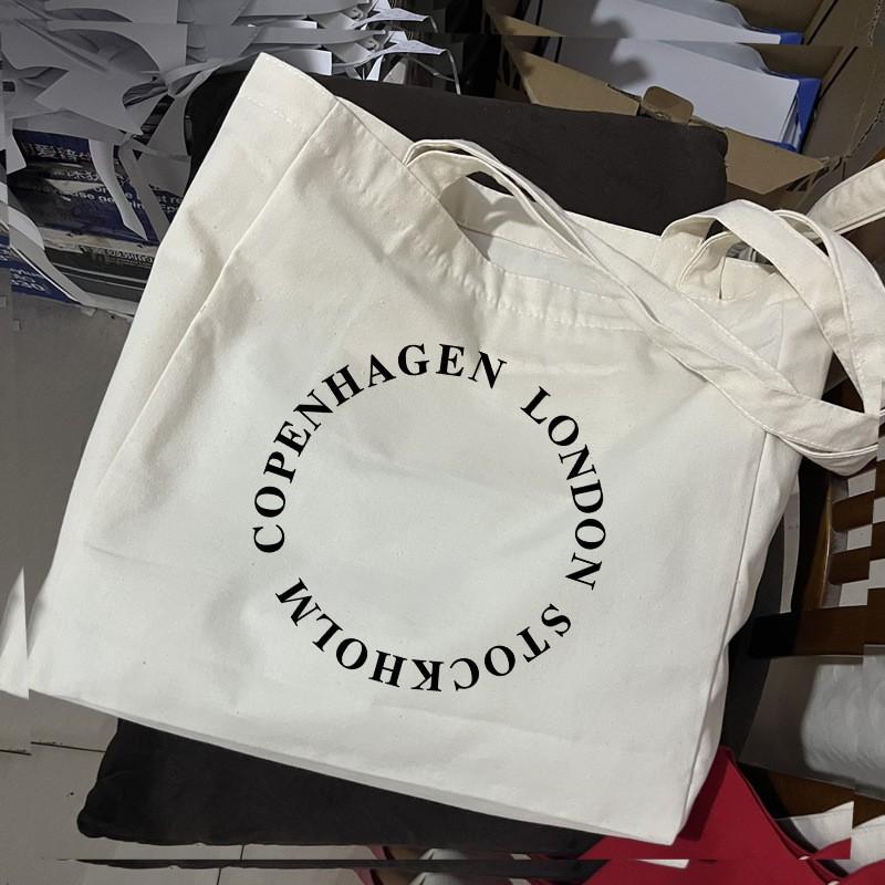 Korean Style Ins Canvas Bag With Same English Letters Large Capacity Tote Single-shoulder Handbag Women's