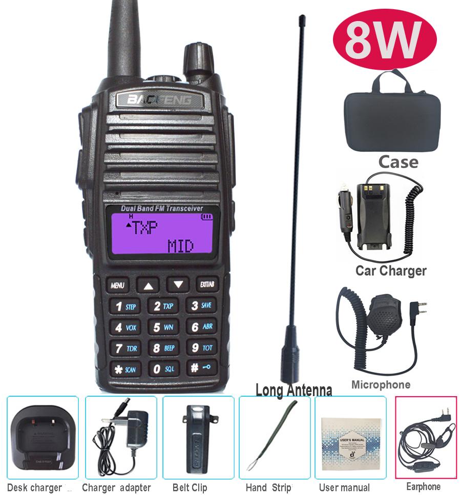 Baofeng UV-82 Dual PTT Walkie Talkie High Power 8W UV82 Dual Band VHF UHF FM Amateur Radio Station 10KM Lange Ham CB Radio