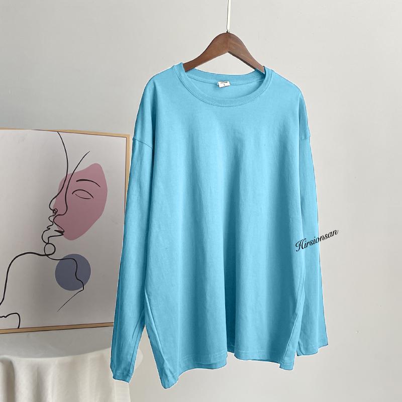 Hirsionsan Basic O-neck 100% Cotton T Shirt Women Loose Oversized Pullover Chic Cusual Tees Female Tops Girl Clothing 16 Colors