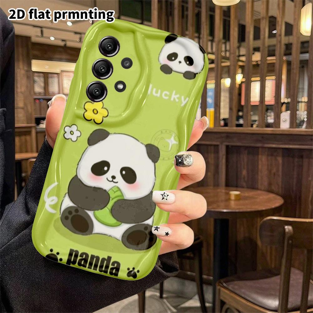 Phone Case: 2D Flat Samsung Galaxy A34 A35 S20 S22 S21 FE Plus Ultra Case, Green Bamboo Shoot Panda, Christmas and Halloween Gift