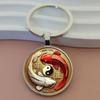1/5Pcs Lucky Charm Yin Yang Keychain Round Pendant Key Ring Fashion Car Key Holder  Daily Use