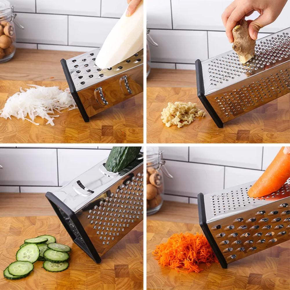 Standing Vegetable Slicer Box Stainless Steel Vegetable Zester 4-Sided Cheese Grater Tower  Cooking